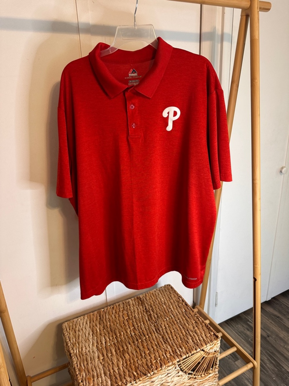 Majestic Red Philadelphia Phillies P-Logo Polo 2XL